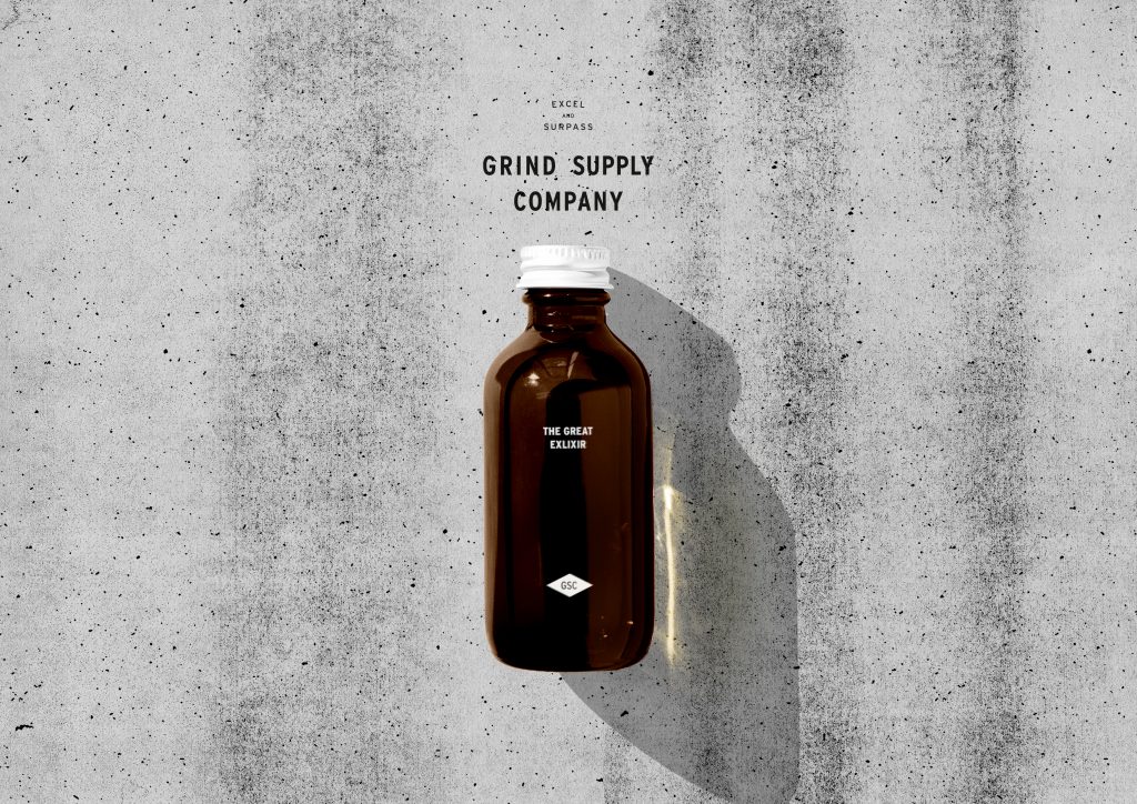 A brown bottle with Great elixir printed on the surface